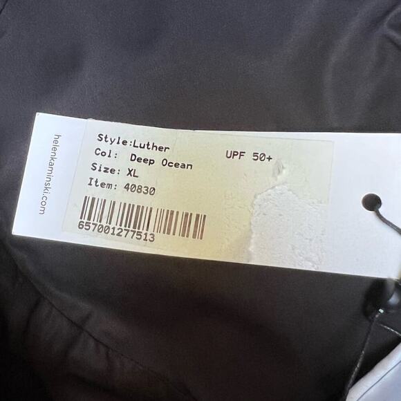 NWT Helen Kaminski Deep Ocean Navy Blue Luther Velvetty Cotton Bucket Hat - Picture 10 of 10